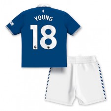 Everton Ashley Young #18 Hemmaställ Barn 2023-24 Korta ärmar (+ Korta byxor)